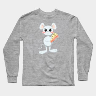 CUTE MOUSE WITH CHEESE Long Sleeve T-Shirt